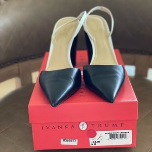 Ivanka Trump Cami Slide in Black with white detail